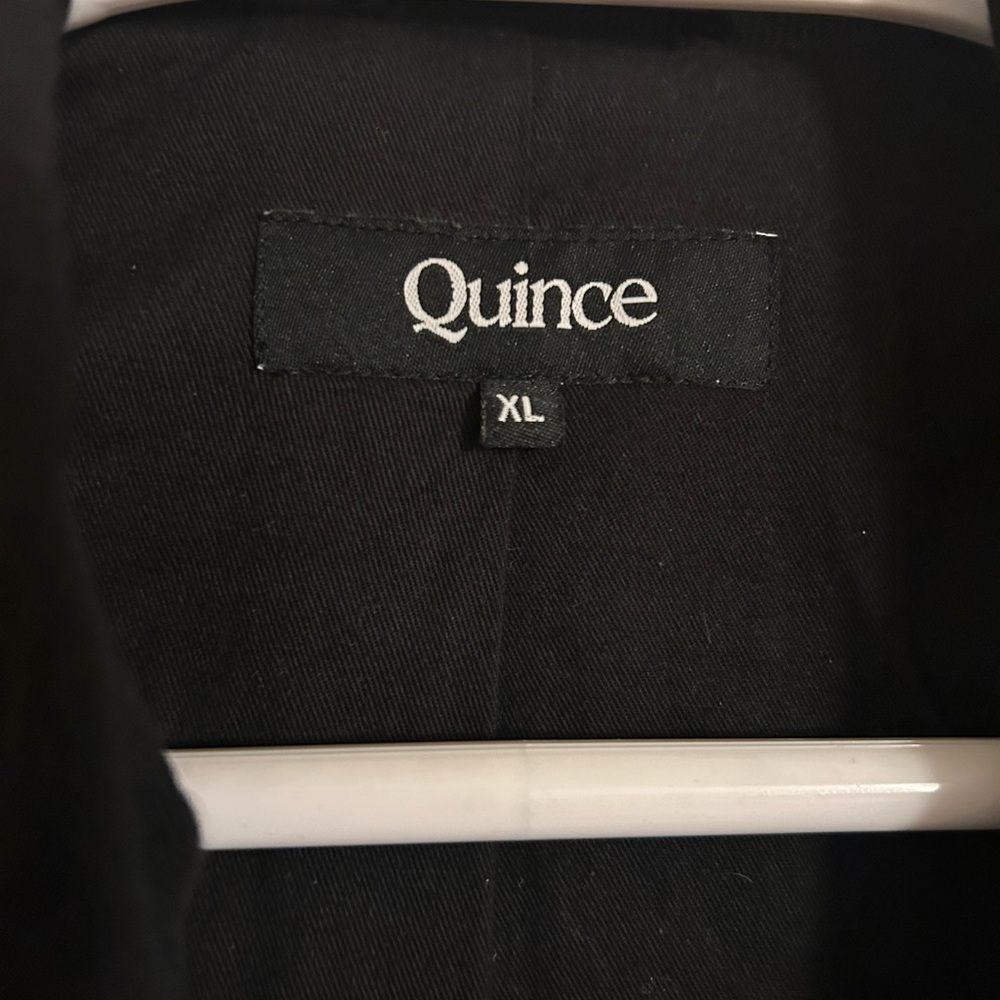 Quince Women’s Black Leather Jacket with Hood Insert - Picture 6 of 8